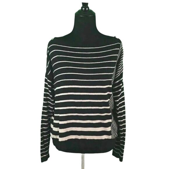 Ann Taylor Striped Long Sleeves Knit Top Sweater Size Medium - Picture 1 of 6